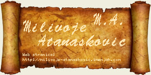 Milivoje Atanasković vizit kartica